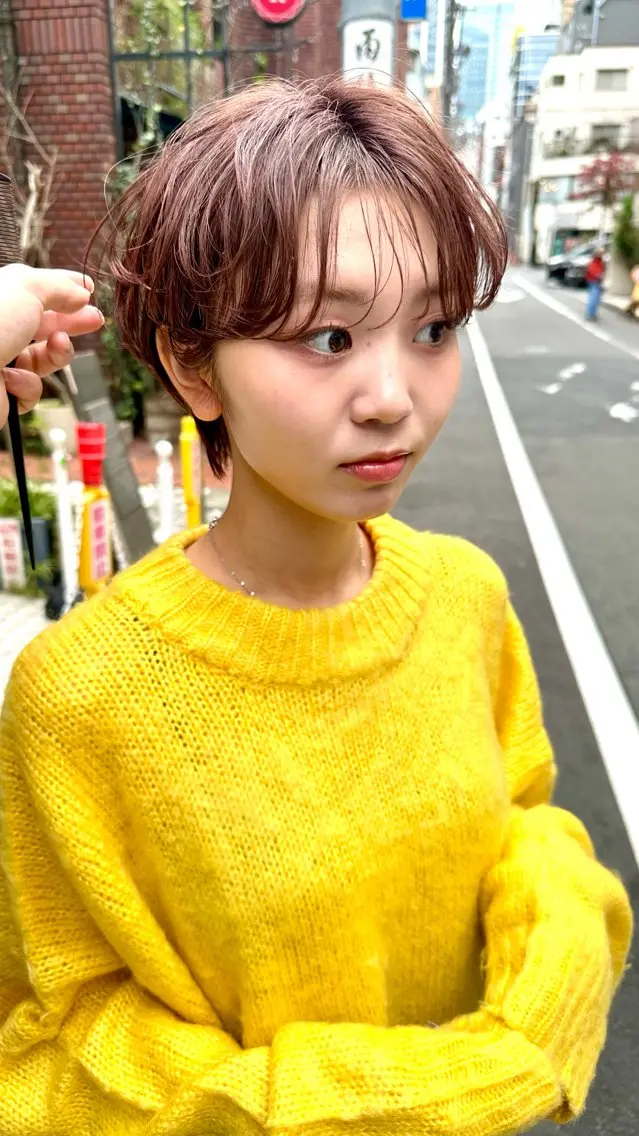 ショート カット ヘアカラー 骨格診断で絶対可愛い ✨丸みショート✨凌弥のヘアスタイル
