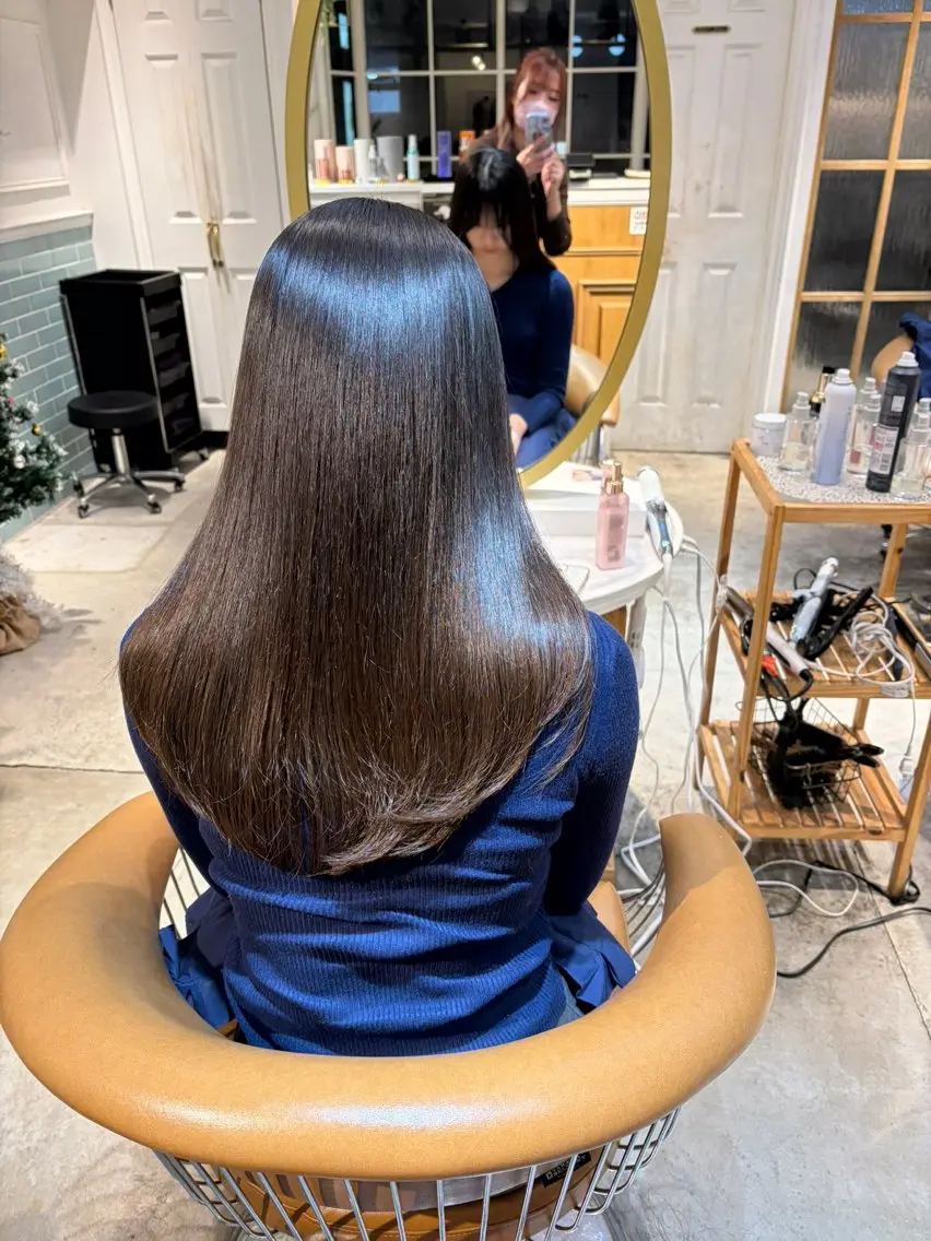 ロング 髪質改善 縮毛矯正 カット ヘアカラー 縮毛矯正 トリートメント ヘアセット 髪質改善/ボブ /韓国/erikoのヘアスタイル