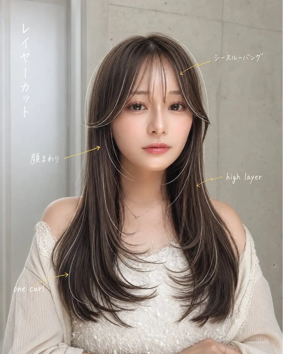 セミロング カラー ヘアアレンジ カット ヘアカラー トリートメント 🌫️大人韓国ヘア 🌫️naoyaのヘアスタイル