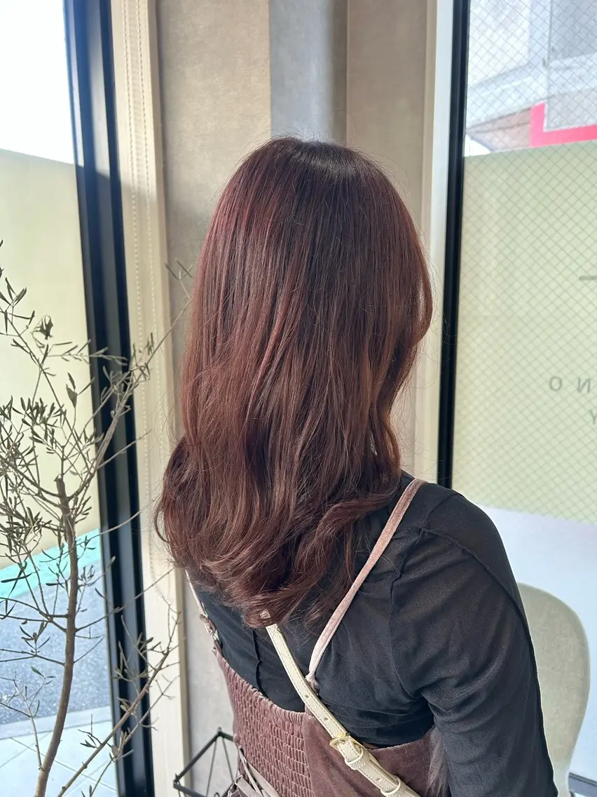 カラー ブラウンカラー ピンクカラー カット ヘアカラー トリートメント 筑紫野美容師 すずのヘアスタイル
