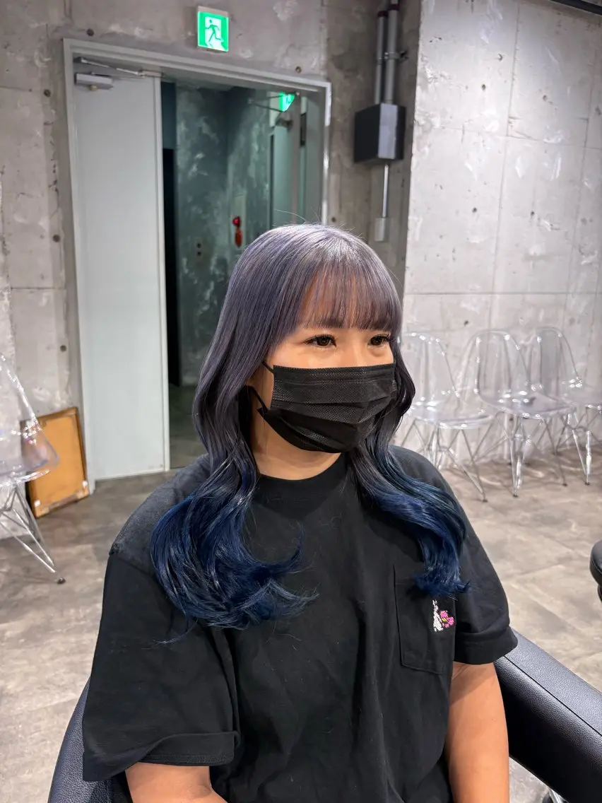 セミロング カラー ヘアカラー ハイトーン 横浜💞ミオのヘアスタイル