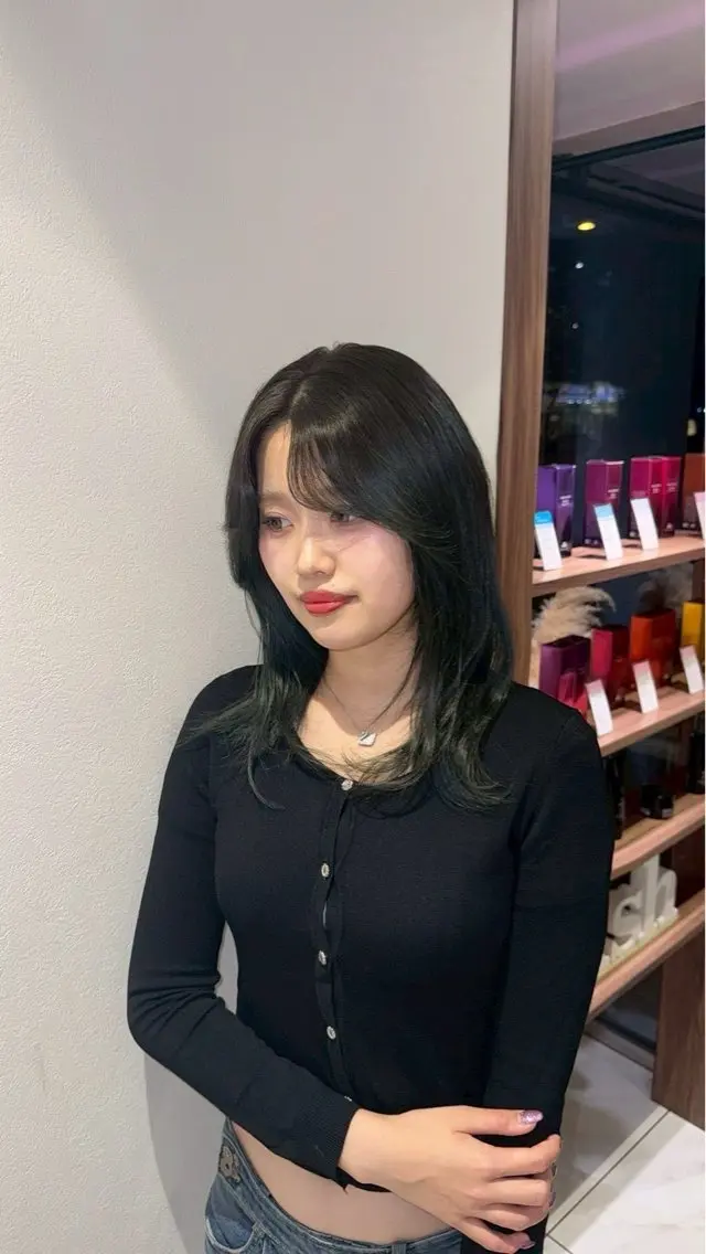 セミロング カラー 透明感カラー ミント ミントグリーン ヘアカラー トリートメント 桜新町/ Mea⭐︎のヘアスタイル
