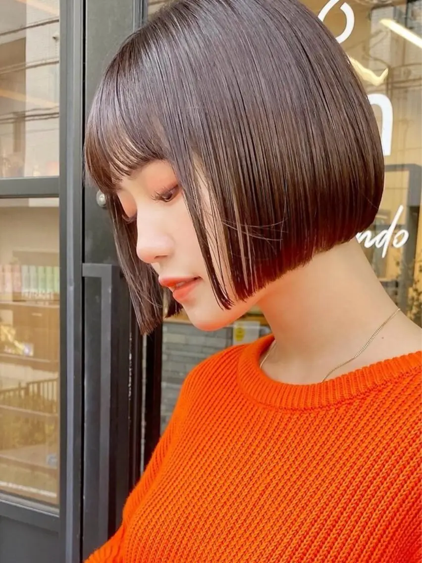 ショート ワンレンボブ ショートボブ アッシュ ボブ くびれヘア 🎴イトウユウ🎴 ボブ特化美容師のヘアスタイル