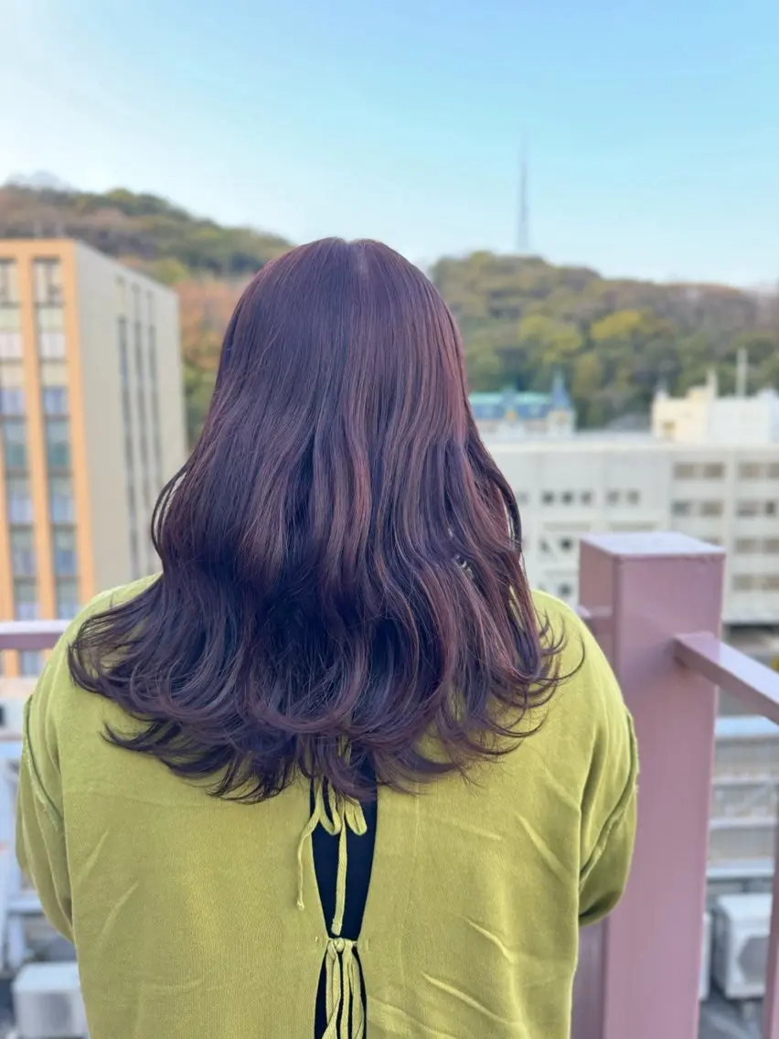 セミロング カラー ピンクカラー ピンクパープル パープルカラー ヘアカラー Viage （ビアージュ）のヘアスタイル