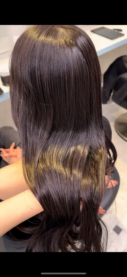 ロング カラー グレージュ ヘアカラー トリートメント ♥️暖色カラ ー♥️由夏のヘアスタイル