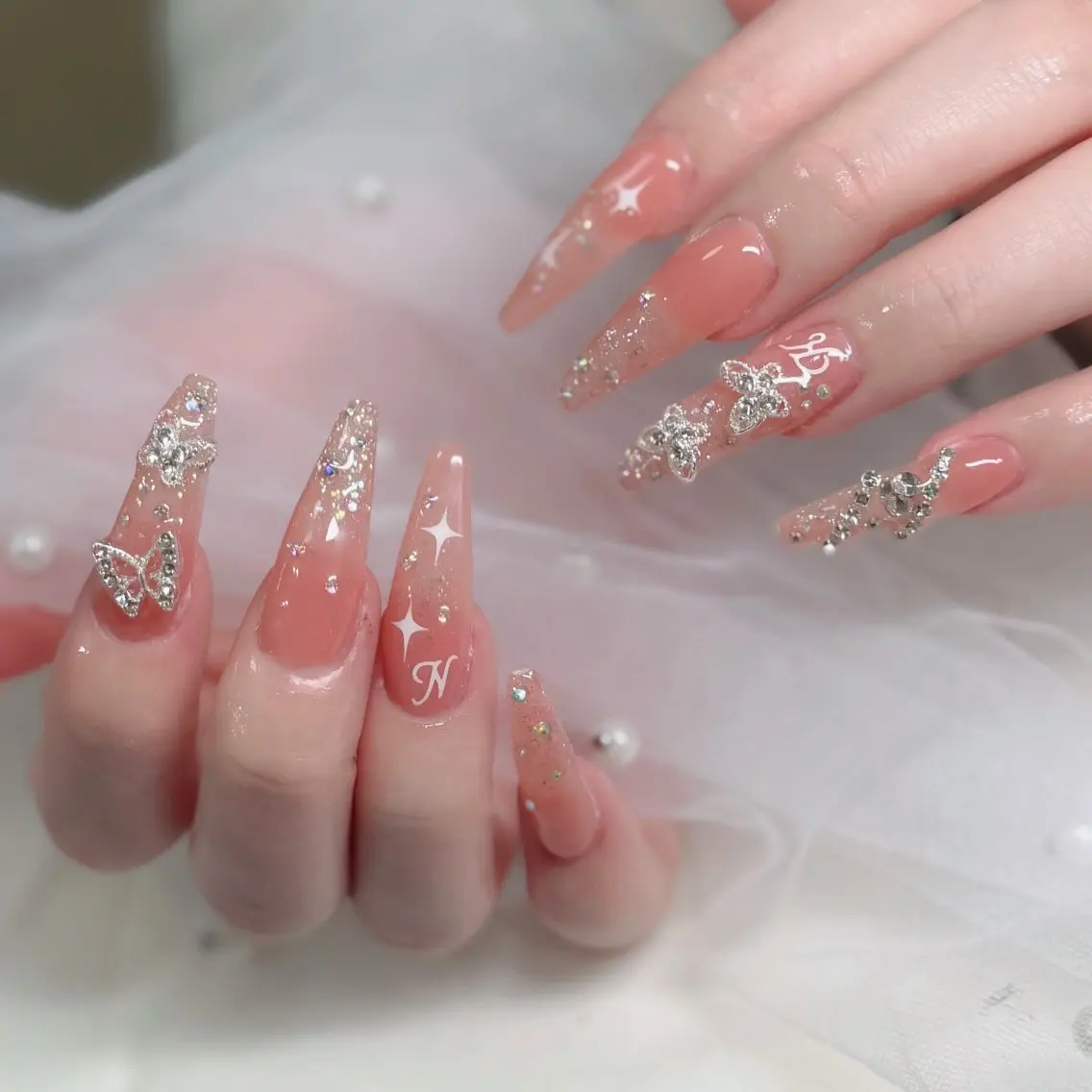 ネイル フットネイル フレンチネイル グラデーション 韓国ネイル ロングネイル Hani Nail XUKAのネイルデザイン