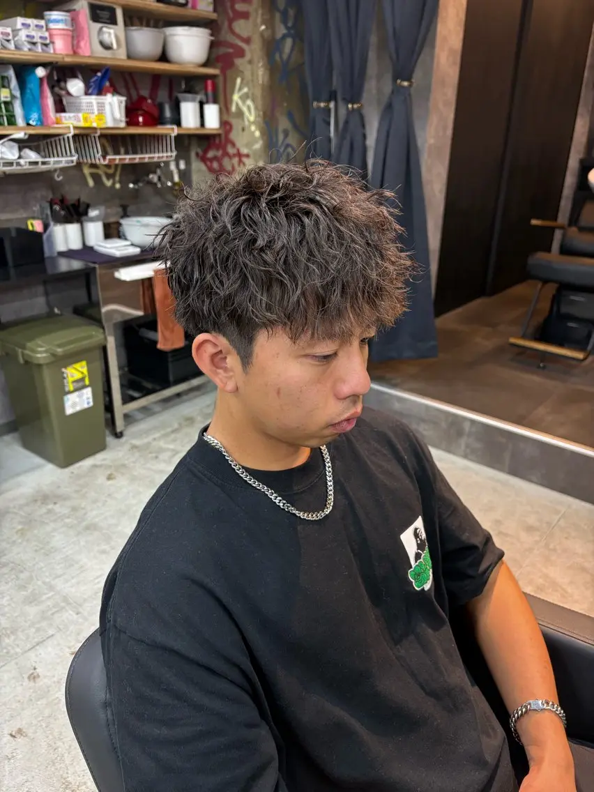 パーマ メンズ カット パーマ keany錦糸町 ハセベユウのヘアスタイル