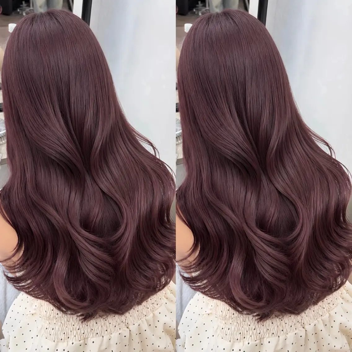 ロング 簡単ワンカールレイ ヤーカット清水隆央のヘアスタイル