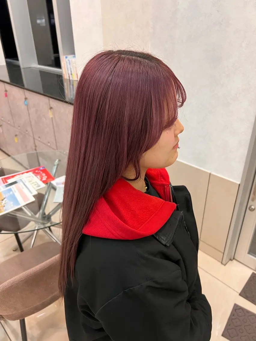 ロング カラー ブリーチ ピンクカラー カット ヘアカラー トリートメント Oops旧TABOO 早野太郎のヘアスタイル