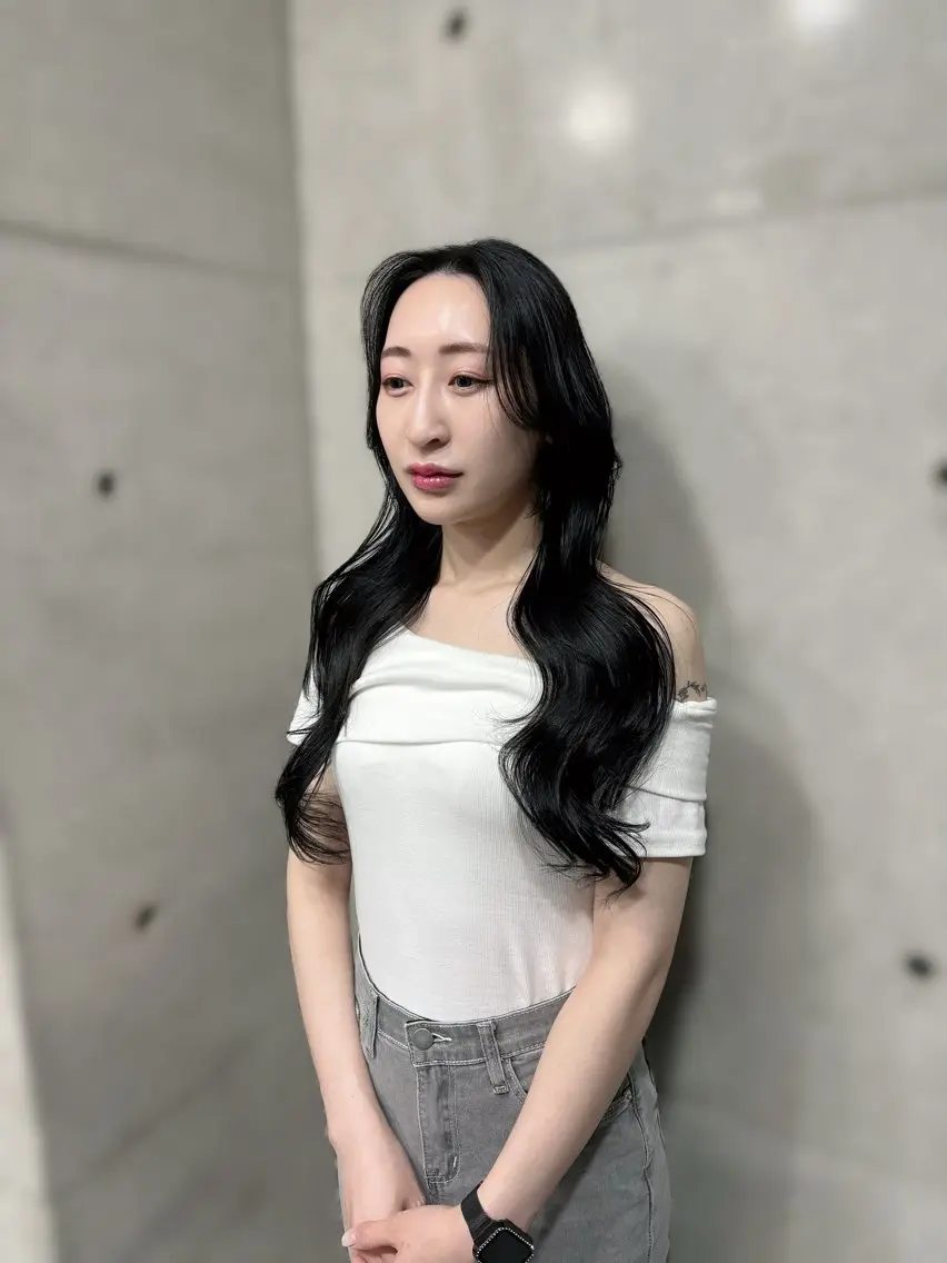 ロング 韓国風ヘア レイヤーカット カット ヘアカラー トリートメント 韓国ヘア🤍 慎之介のヘアスタイル