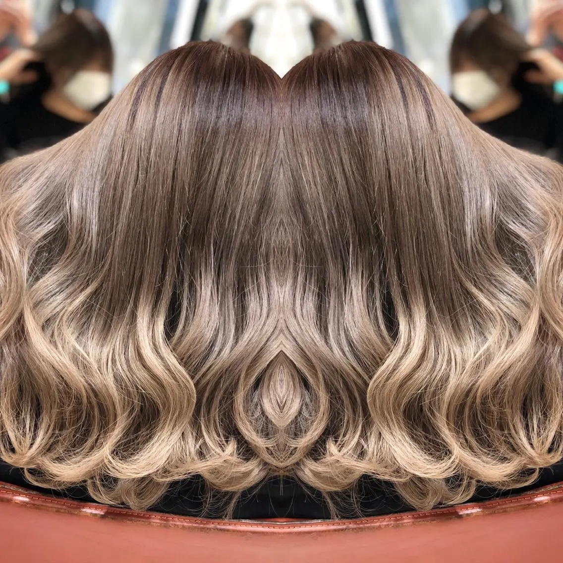 セミロング ヘアカラー トリートメント Y Uのヘアスタイル