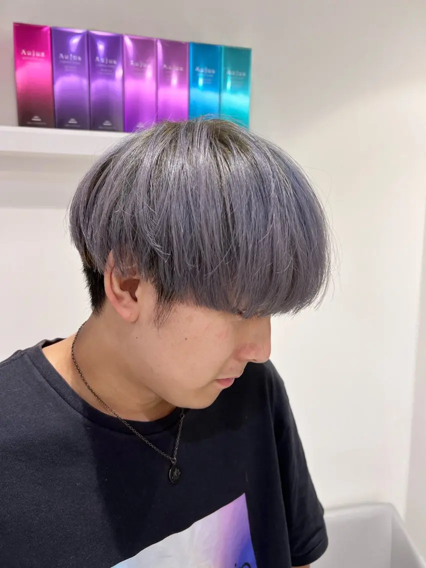 カラー ダブルカラー 松田 かのあのヘアスタイル
