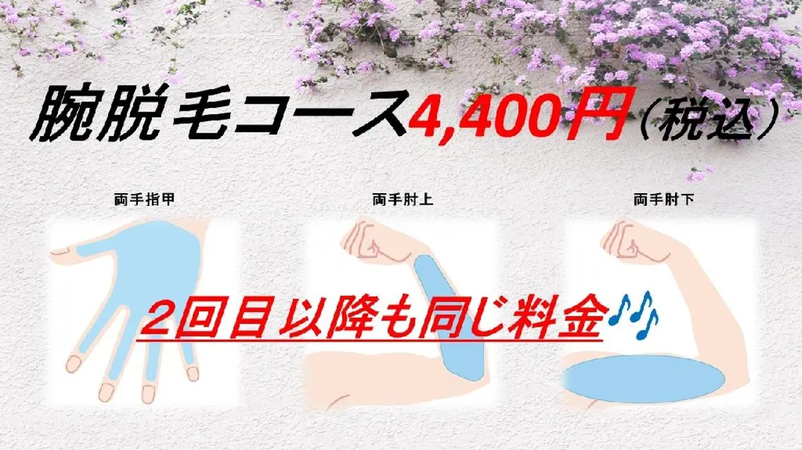 腕セットコース（両手指甲・両肘上・両肘下）の写真
