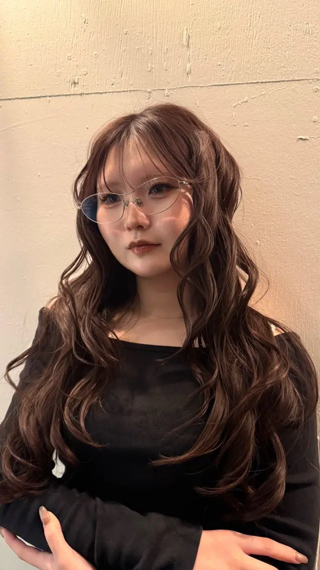 ロング カラー ブラウンカラー チョコレートブラウン ヘアカラー KAHO ☆のヘアスタイル