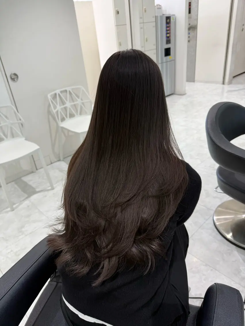 ミディアム カラー カット ヘアカラー トリートメント ヘッドスパ ヘアセット ♡上品韓国髪♡ブラ ウン/SAYATOのヘアスタイル