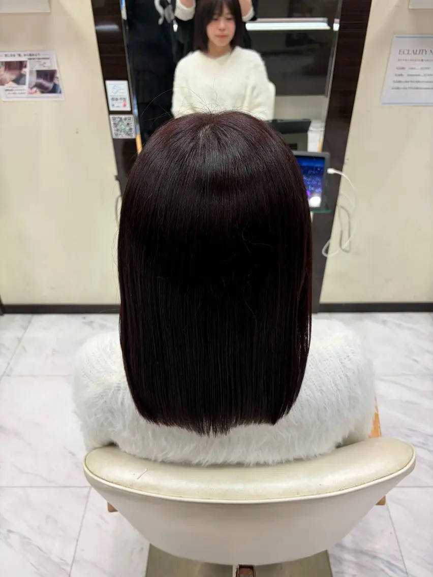 ミディアム カラー ヘアカラー 旗手 沙和のヘアスタイル