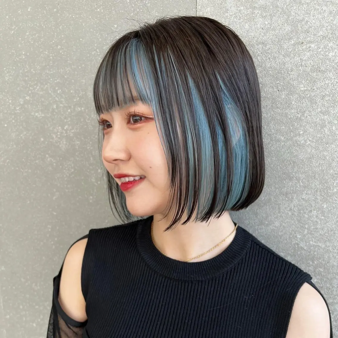 ミディアム ボブ カット ヘアカラー トリートメント 透明感カラー 中嶋 将城のヘアスタイル