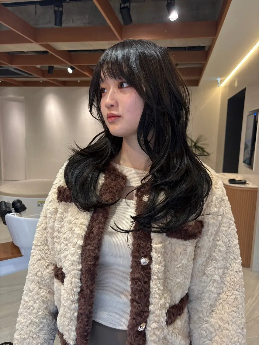 セミロング 顔周りカット 似合わせカット ヘアカラー ダイスケさん /ブラウンカラーのヘアスタイル