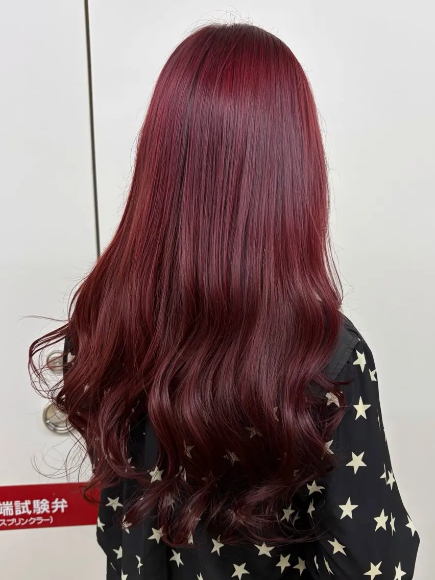 ロング カラー カット ヘアカラー トリートメント 🎀ブリーチなし ピンク🎀sakiのヘアスタイル