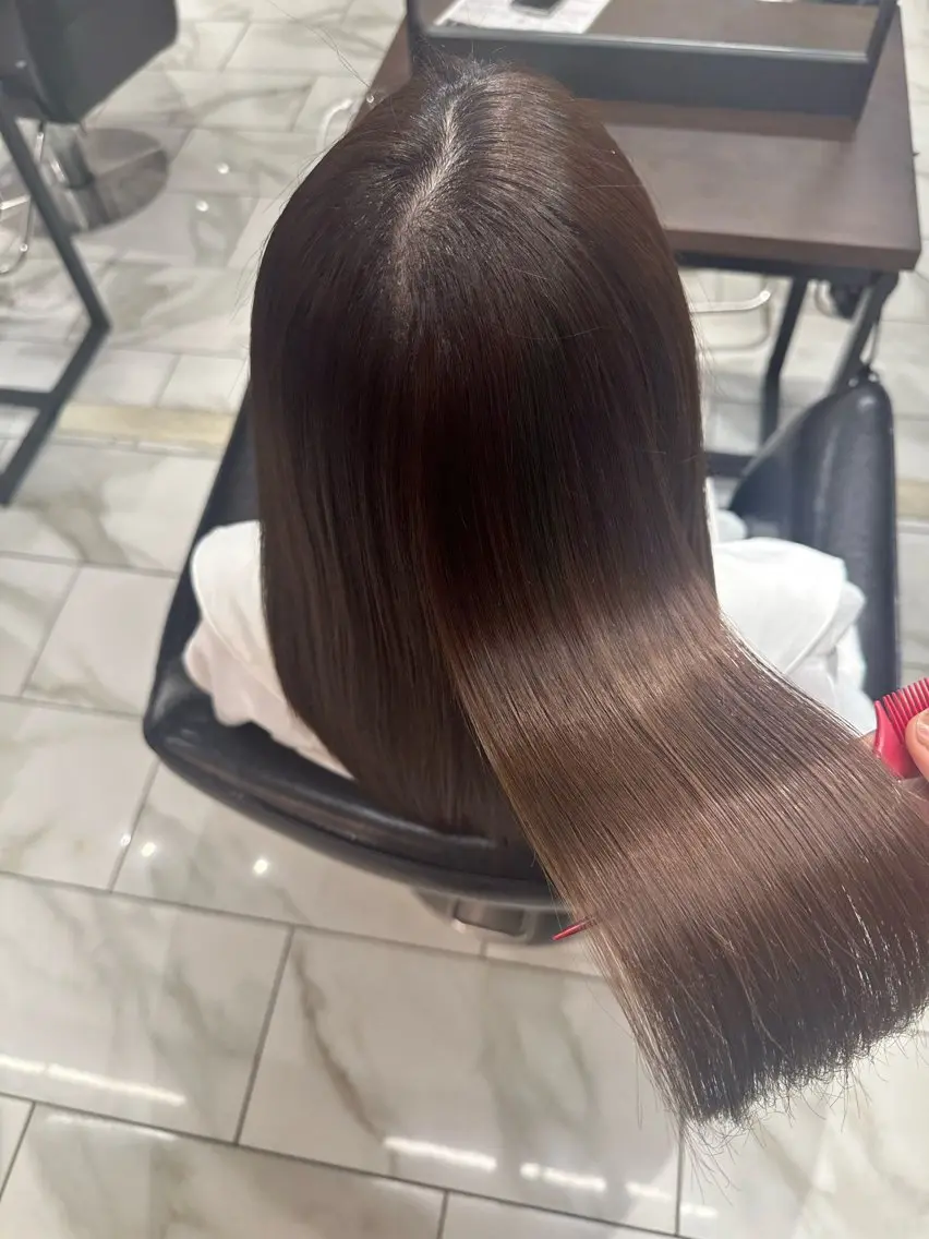 ミディアム カラー 小顔カット✨ 透明感カラー/村上のヘアスタイル