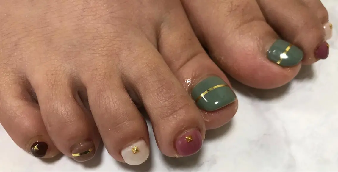 ネイル フットネイル Mana‪ ‪·͜· ❤︎‬のネイルデザイン