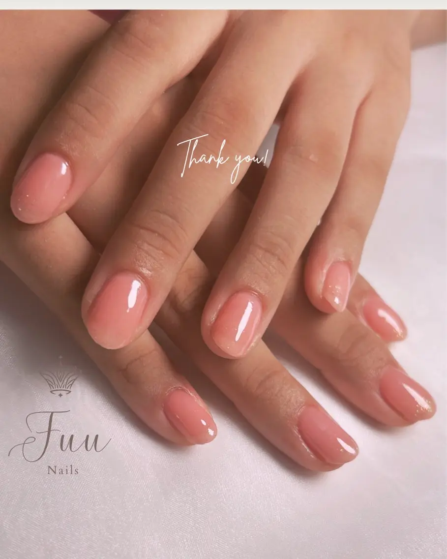 ネイル キラキラネイル ピンク シンプルネイル 犬のいるネイルサロン Fuu nailsのネイルデザイン