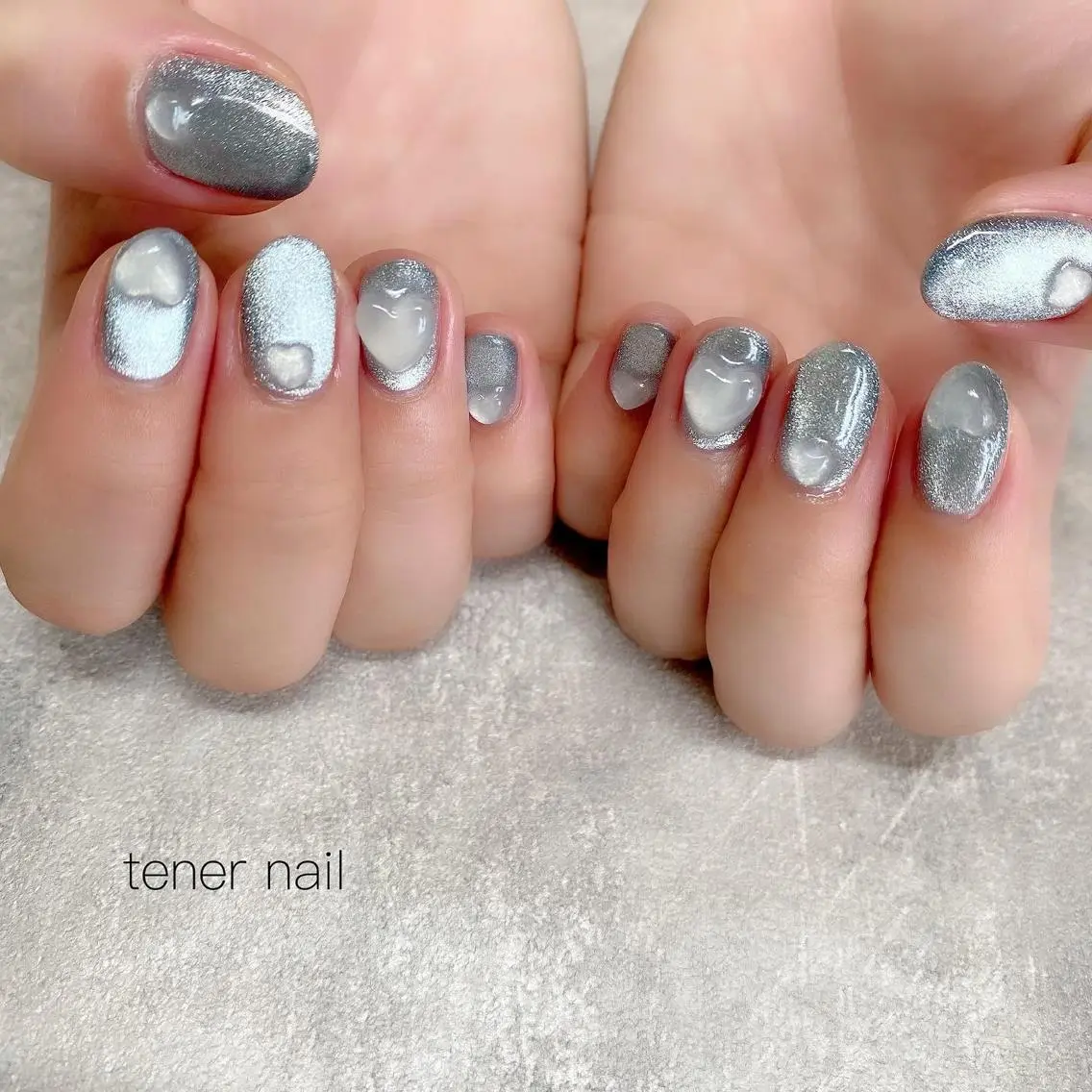 ネイル ハート マグネットネイル UVネイル テネルネイル tener nailのネイルデザイン