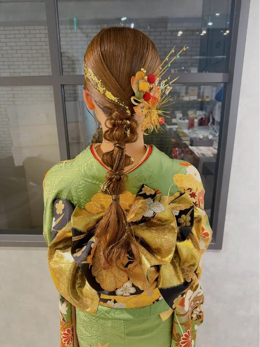 ヘアアレンジ 着物ヘア 卒業式のヘアスタイル 髪飾り ヘアセット 池田 みのりのヘアスタイル