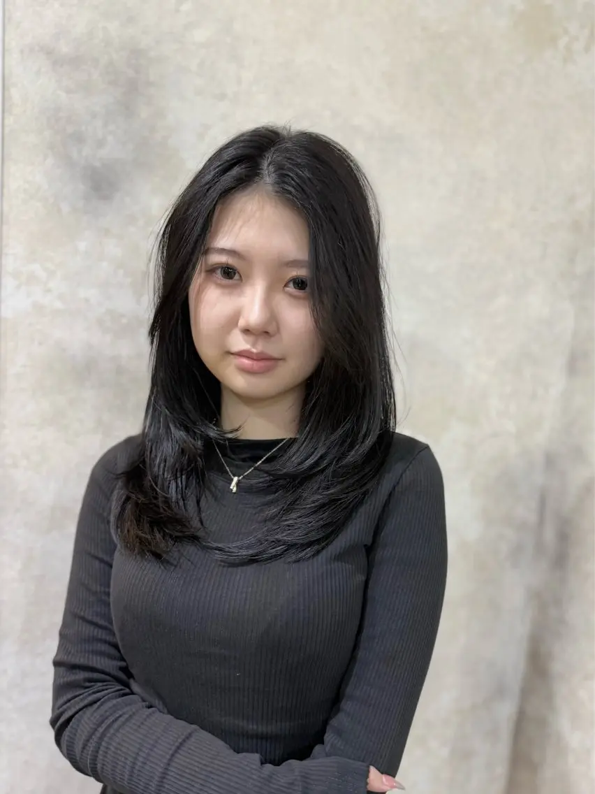 セミロング レイヤーカット カット ヘアカラー トリートメント 若命燿史/レイヤー 縮毛矯正/髪質改善のヘアスタイル