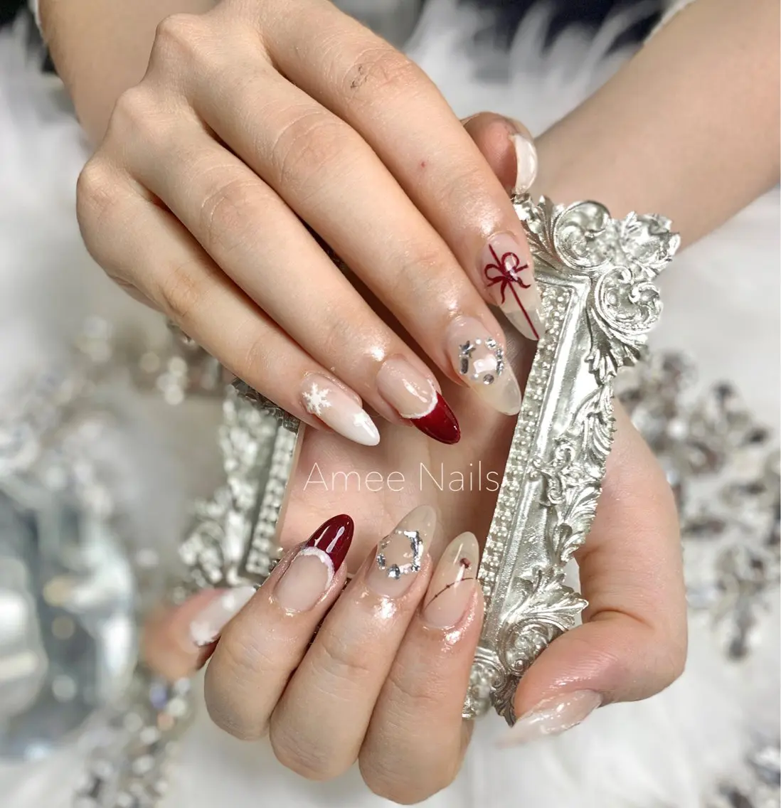 ネイル オーロラネイル クリアネイル フラッシュネイル ジェルネイル グラデーション Amee Nail Salonのネイルデザイン