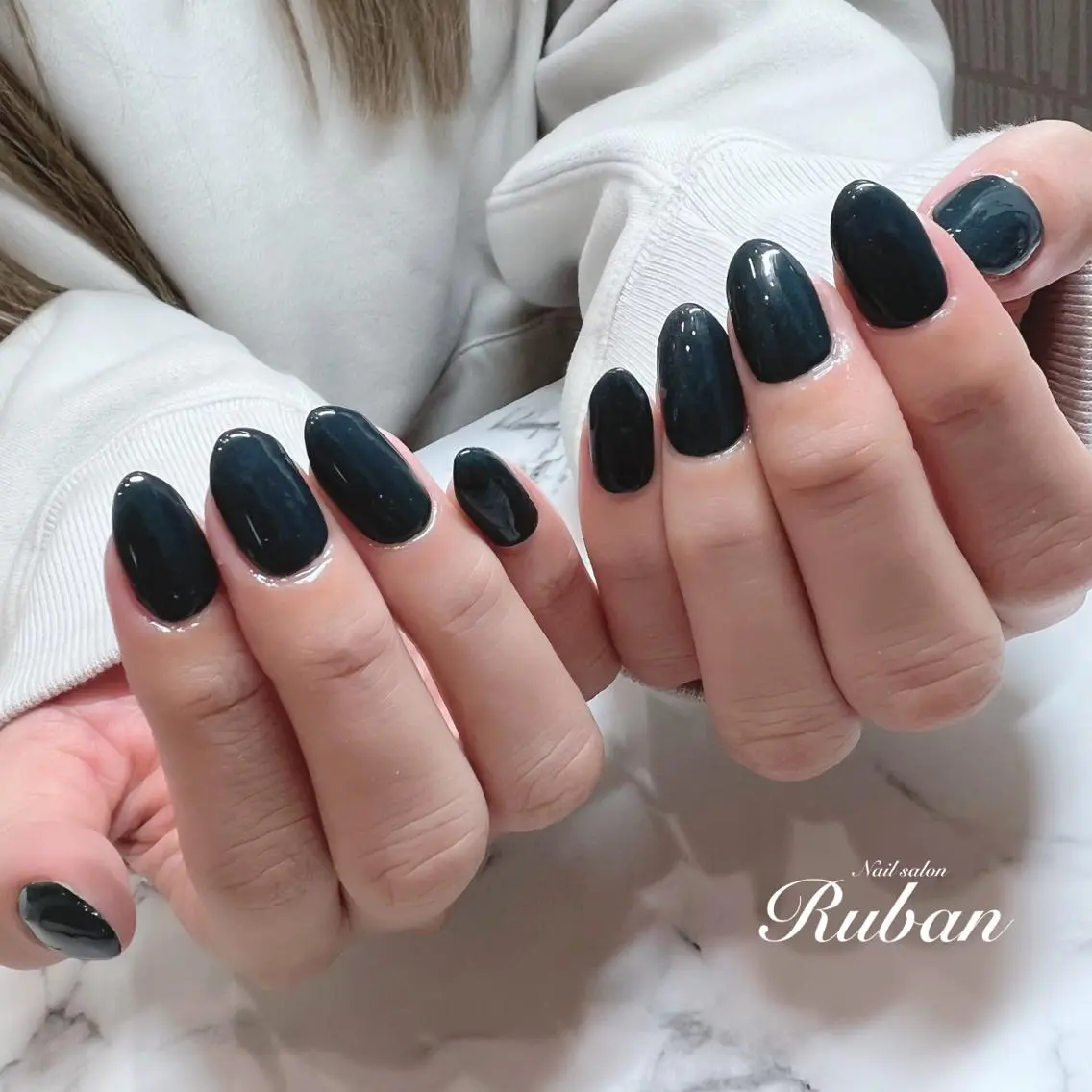 ネイル グリーン ワンカラーネイル Nail salon Rubanのネイルデザイン