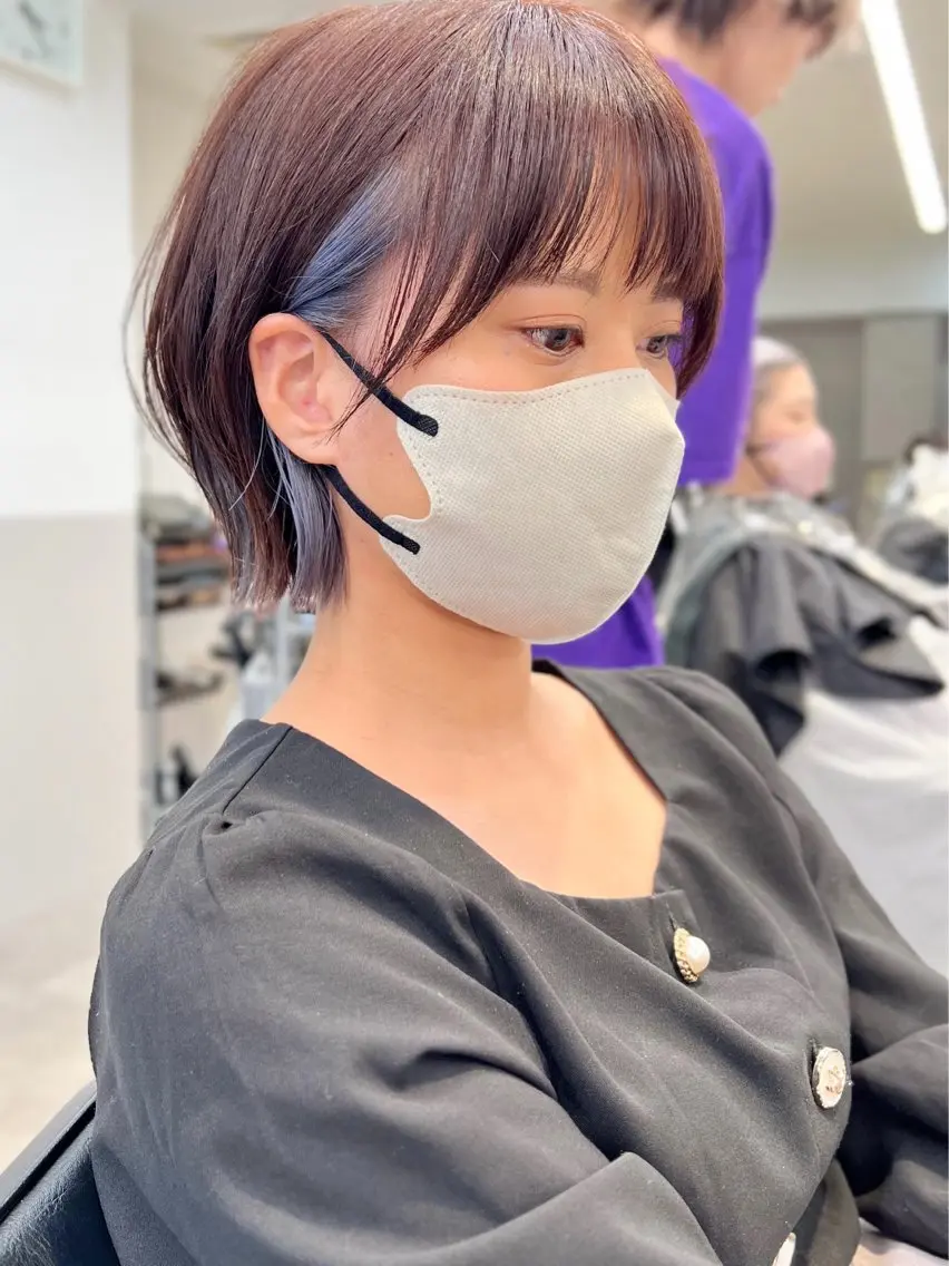 ショート カラー イヤリングカラー インナーカラー トリートメント 夏山 秀憲のヘアスタイル