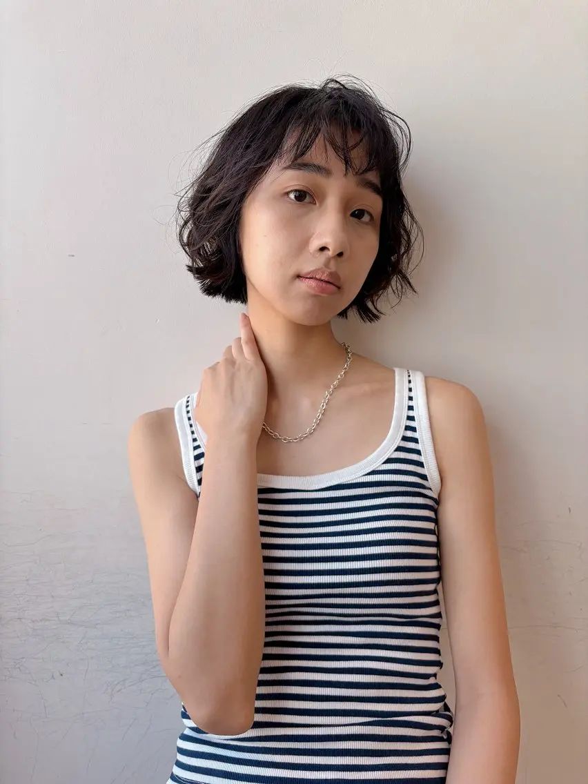 パーマ ニュアンスパーマ ボブ/ミディアム 親しみやすさ/さくらのヘアスタイル