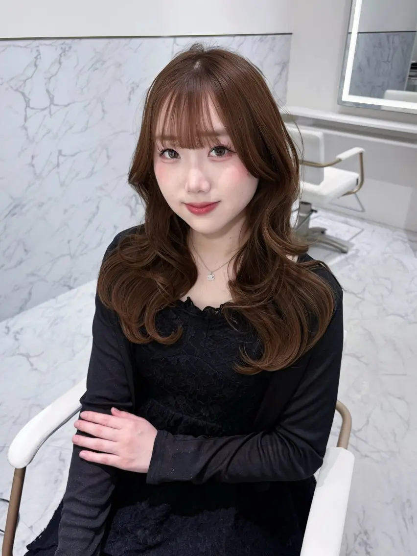 ロング カラー カット ヘアカラー ParveMix🎀 稲垣 詞葉のヘアスタイル