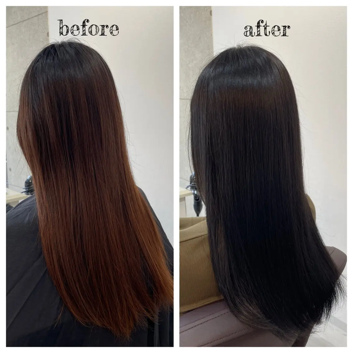 ロング カラー 黒髪 ブルーカラー ブルーブラック ヘアカラー PutiLuca 浅川のヘアスタイル