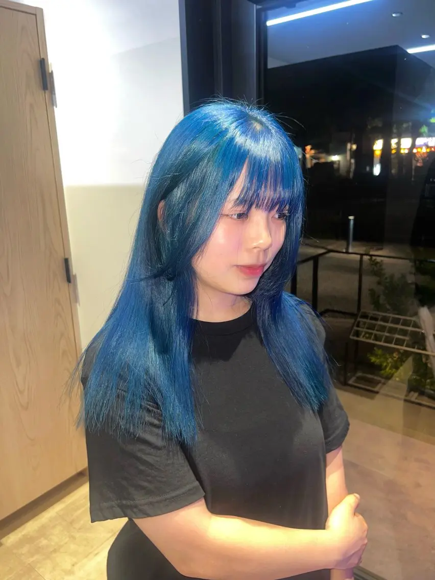 セミロング カラー 岡山ハイトーン・ ルーツカラー/こもものヘアスタイル