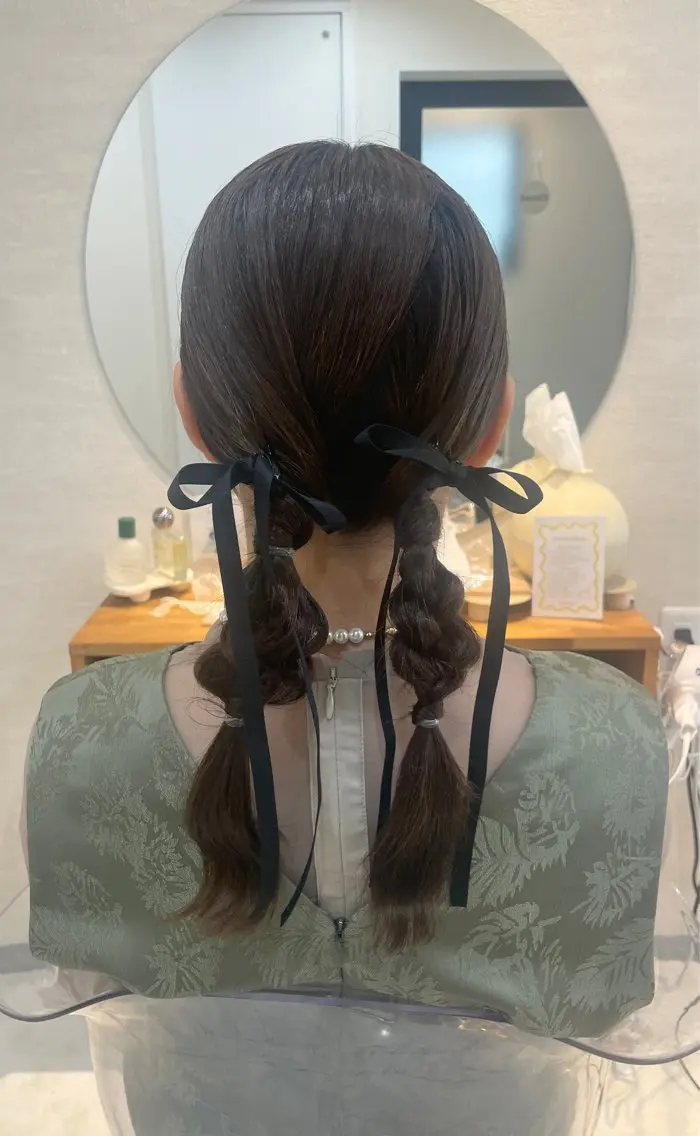 セミロング お呼ばれヘア/セット /ヘアアレンジ/れいのヘアスタイル