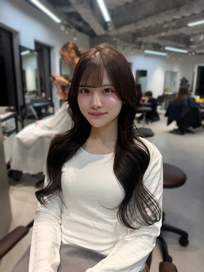 ロング カラー ヘアカラー トリートメント caho／大阪梅田 韓国ヘア♡のヘアスタイル