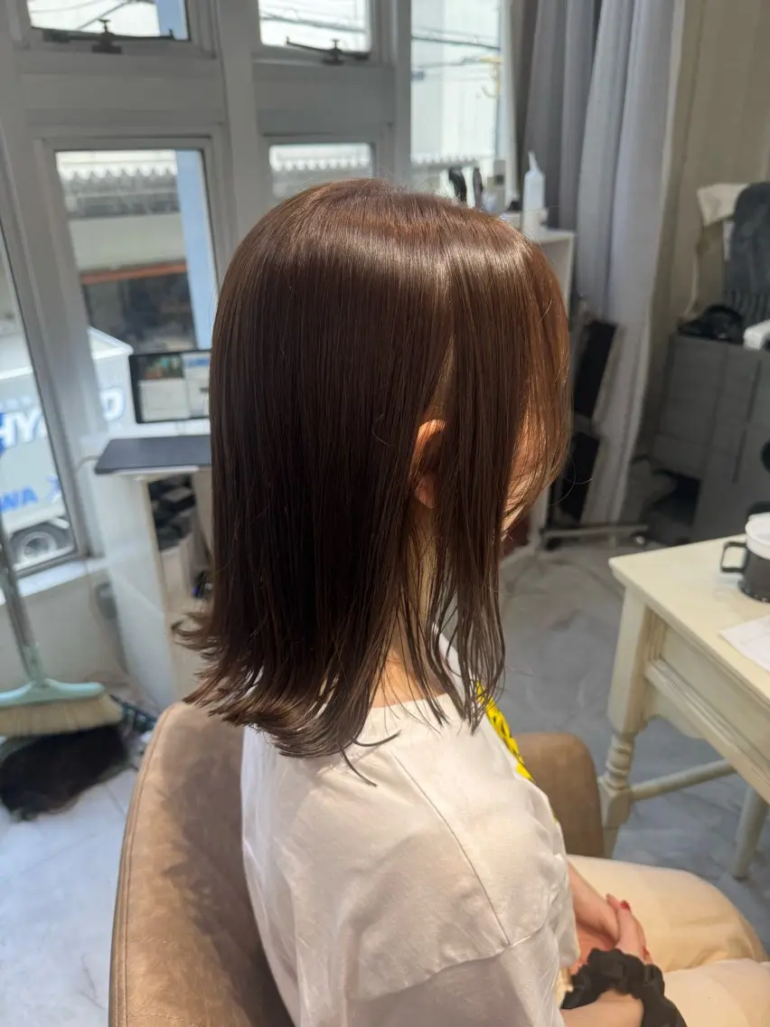 ミディアム カラー ブラウンカラー トリートメント 20日◎髪質改善 misatoのヘアスタイル