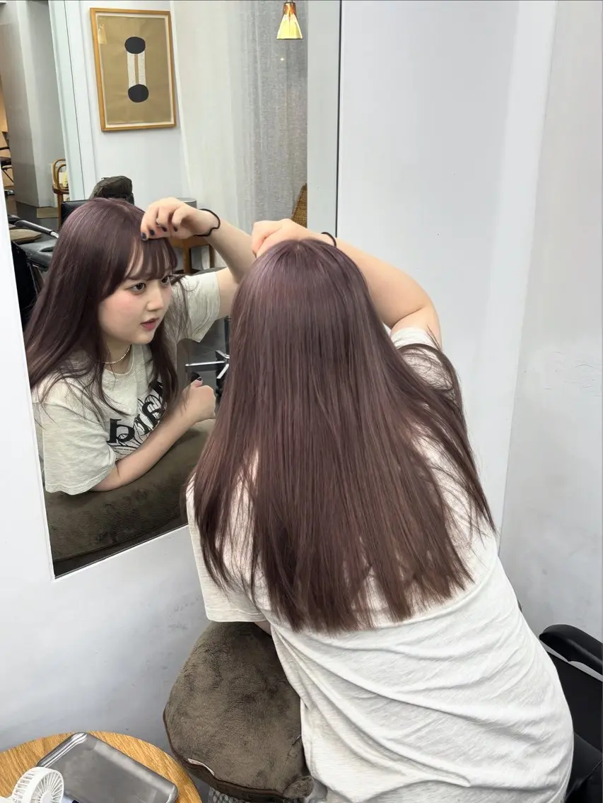 ロング カラー ヘアアレンジ 【ヤマザキアヤメ】 艶カラー/縮毛矯正のヘアスタイル