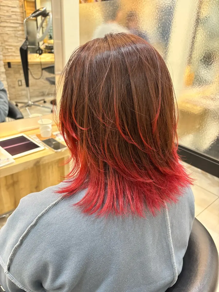 ミディアム カラー ブリーチ ハイライトカラー ハイライト レイヤーカット カット ヘアカラー 田野倉NEXT店 美髪ニストのヘアスタイル