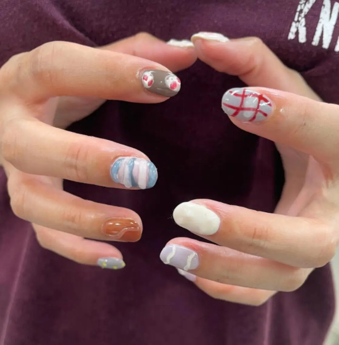 ネイル アートネイル クリアネイル フレンチネイル ジェルネイル ガラスフレンチ nailstudio eviz新宿店のネイルデザイン