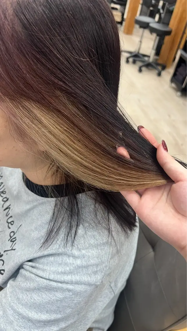ミディアム カラー インナーカラー 山下 稚葉 艶髪/透明感カラーのヘアスタイル
