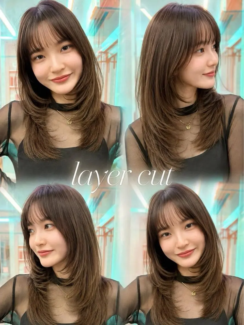 ロング カット 𝜗𝜚ブリーチ /レイヤー𝜗𝜚のヘアスタイル