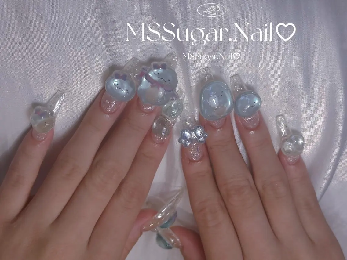 ネイル ハロウィン ロングネイル マグネットネイル スカルプネイル ネイルチップ MSSugar Nailのネイルデザイン