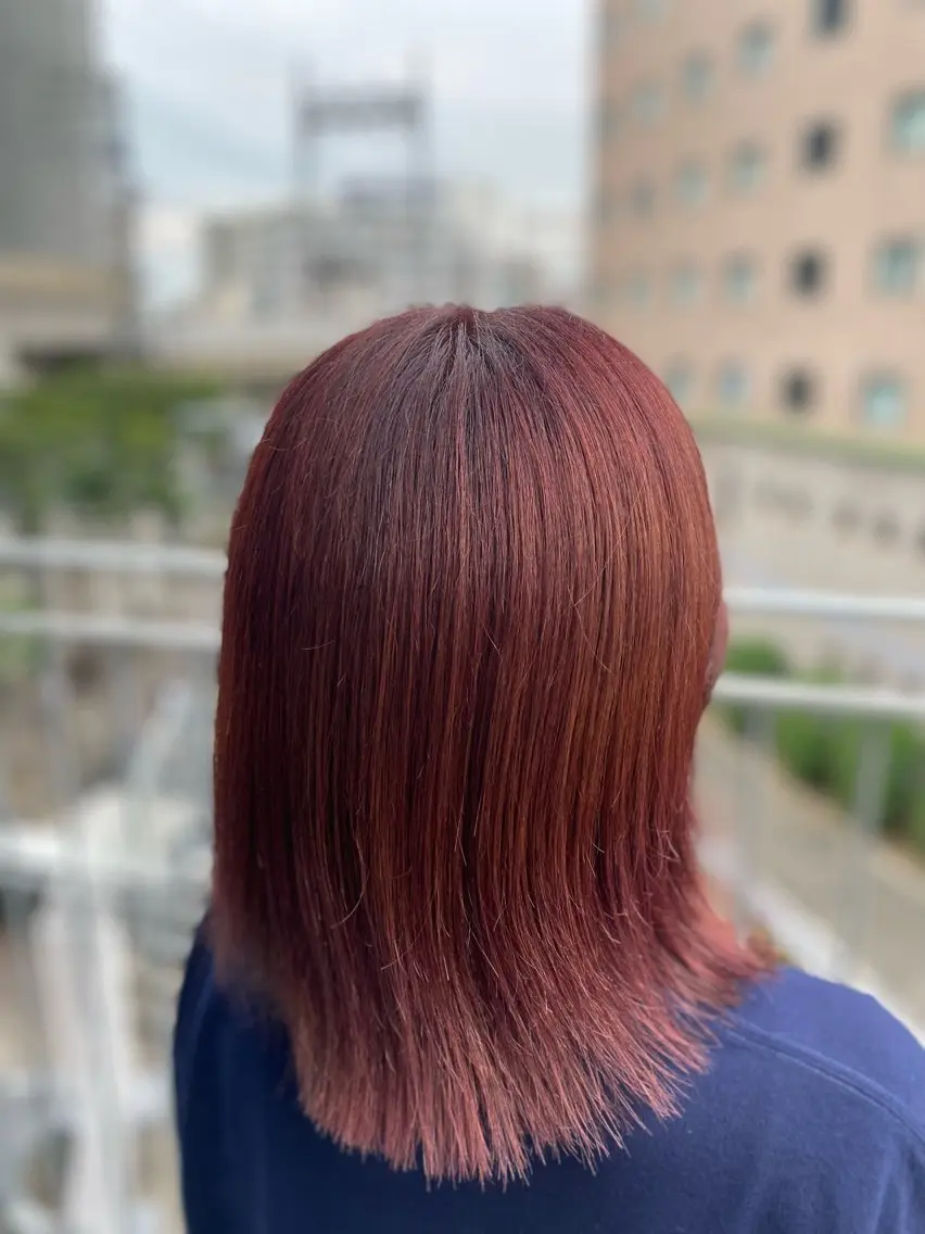 カラー レッドカラー 徳山 蒼史のヘアスタイル