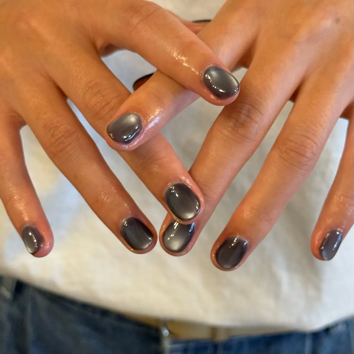 ネイル マグネットネイル マグネットワンカラー ワンカラーネイル ハンドネイル filonnail asukaのネイルデザイン