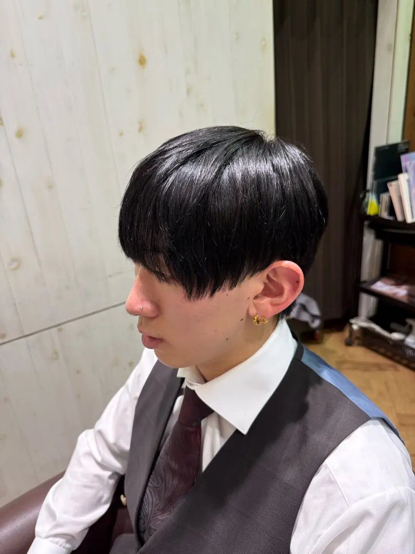 ショート メンズ マッシュ メンズパーマ 溝口 槙里也のヘアスタイル