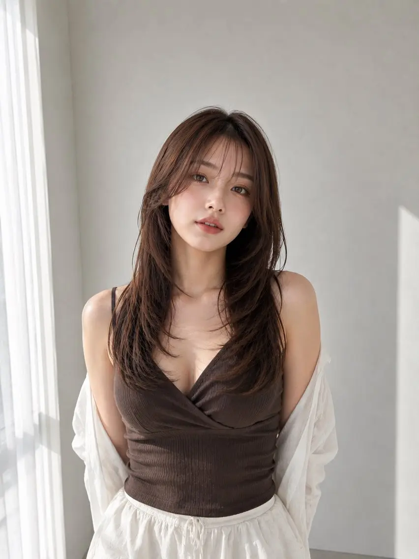ロング 髪質改善 レイヤーカット カット ヘアカラー トリートメント 美髪ストレート/美髪 レイヤー特化増原優斗のヘアスタイル