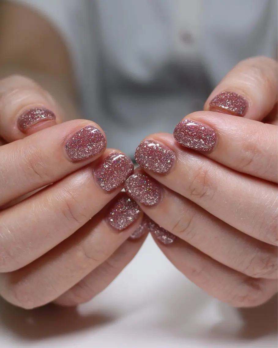 ネイル フラッシュネイル キラキラネイル ピンク 夏ネイル ハンドネイル Baku Nailsのネイルデザイン